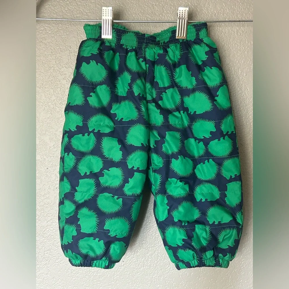 Patagonia Baby Reversible Tribbles Pants Fleece Lined Snow Pants Hedgehog Sz 12M